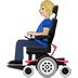 👨🏼‍🦼 man in motorized wheelchair: medium-light skin tone display on Samsung